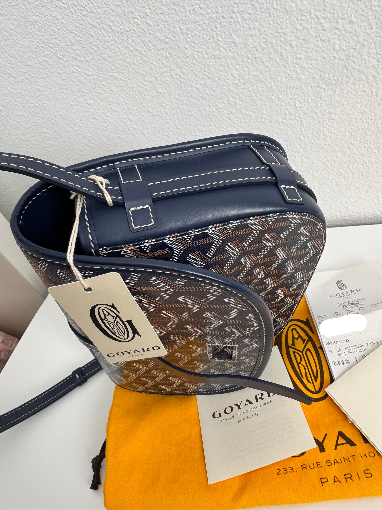 Goyard Belvedere PM Bag Navy Blue