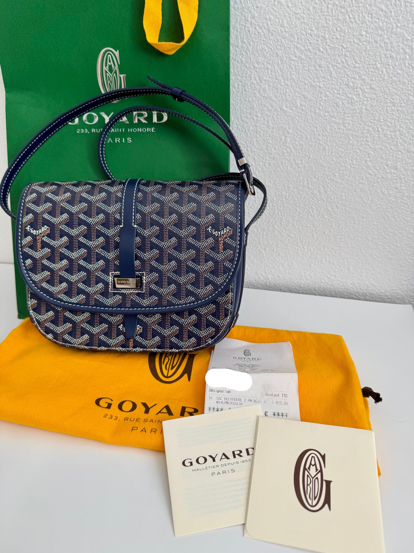 Goyard Belvedere PM Bag Navy Blue