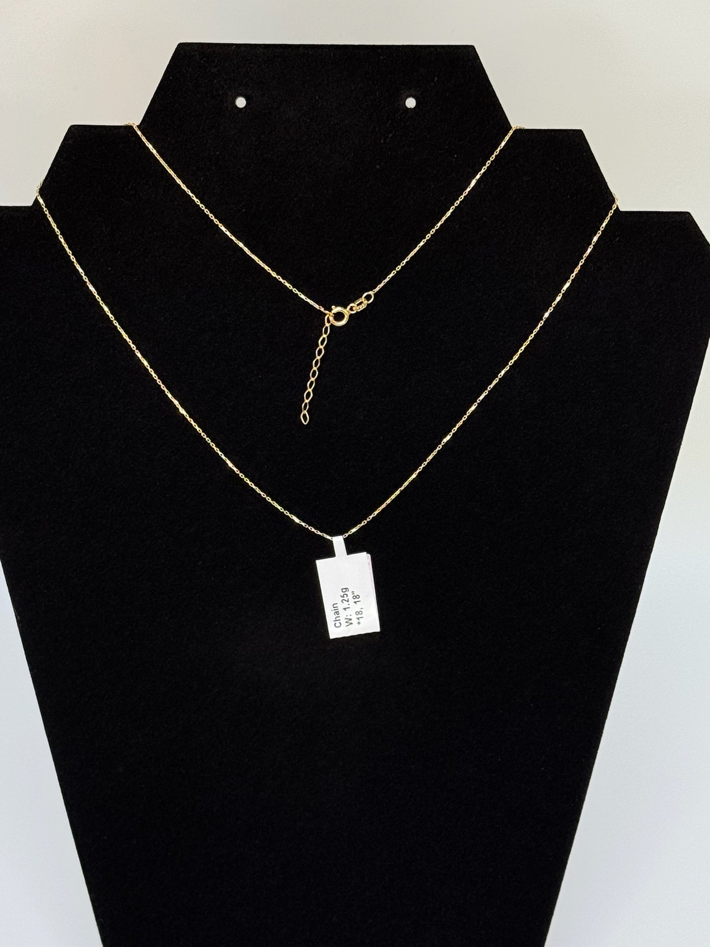Tauco Link Necklace with Extender 18k Yellow Gold 18 inches