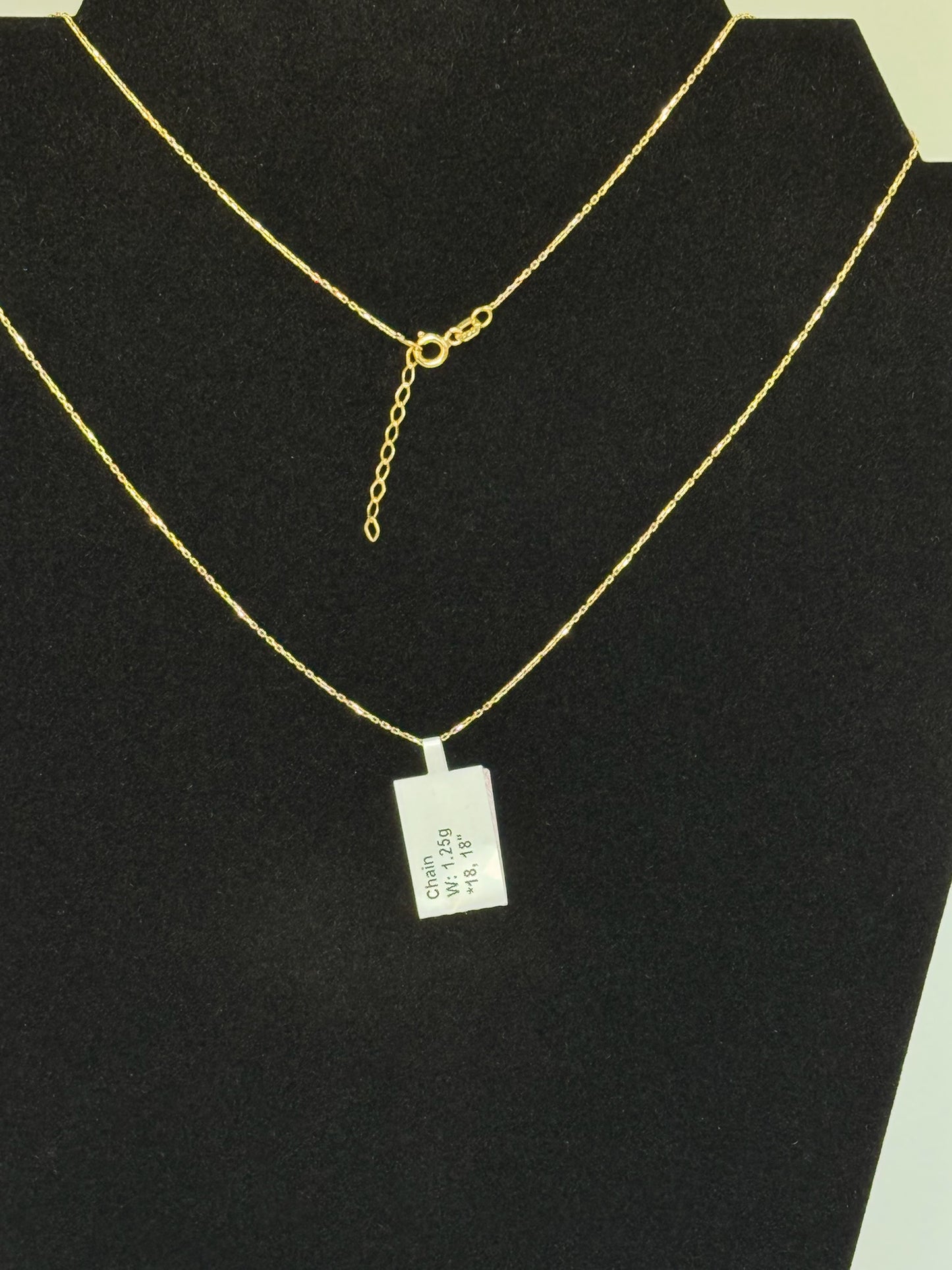 Tauco Link Necklace with Extender 18k Yellow Gold 18 inches