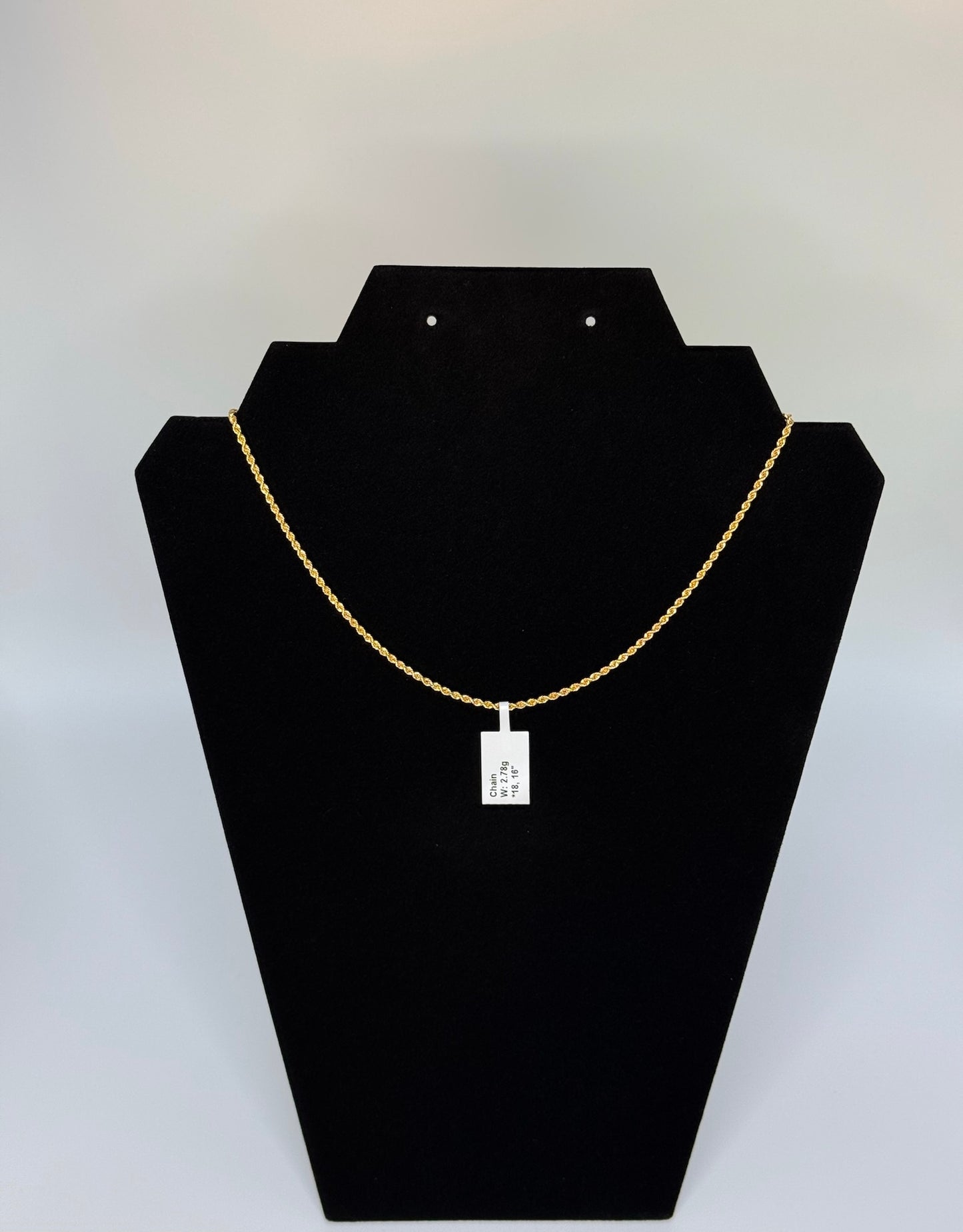 Rope Necklace 18k Yellow Gold 16 inches