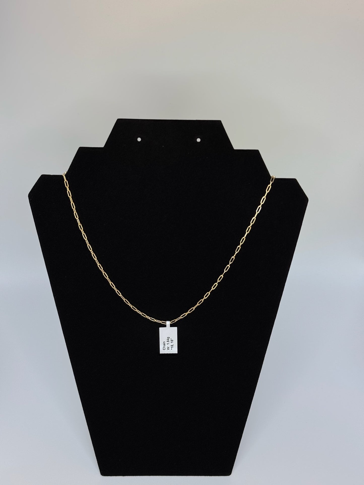 Paperclip Necklace 18k Yellow Gold 18 inches