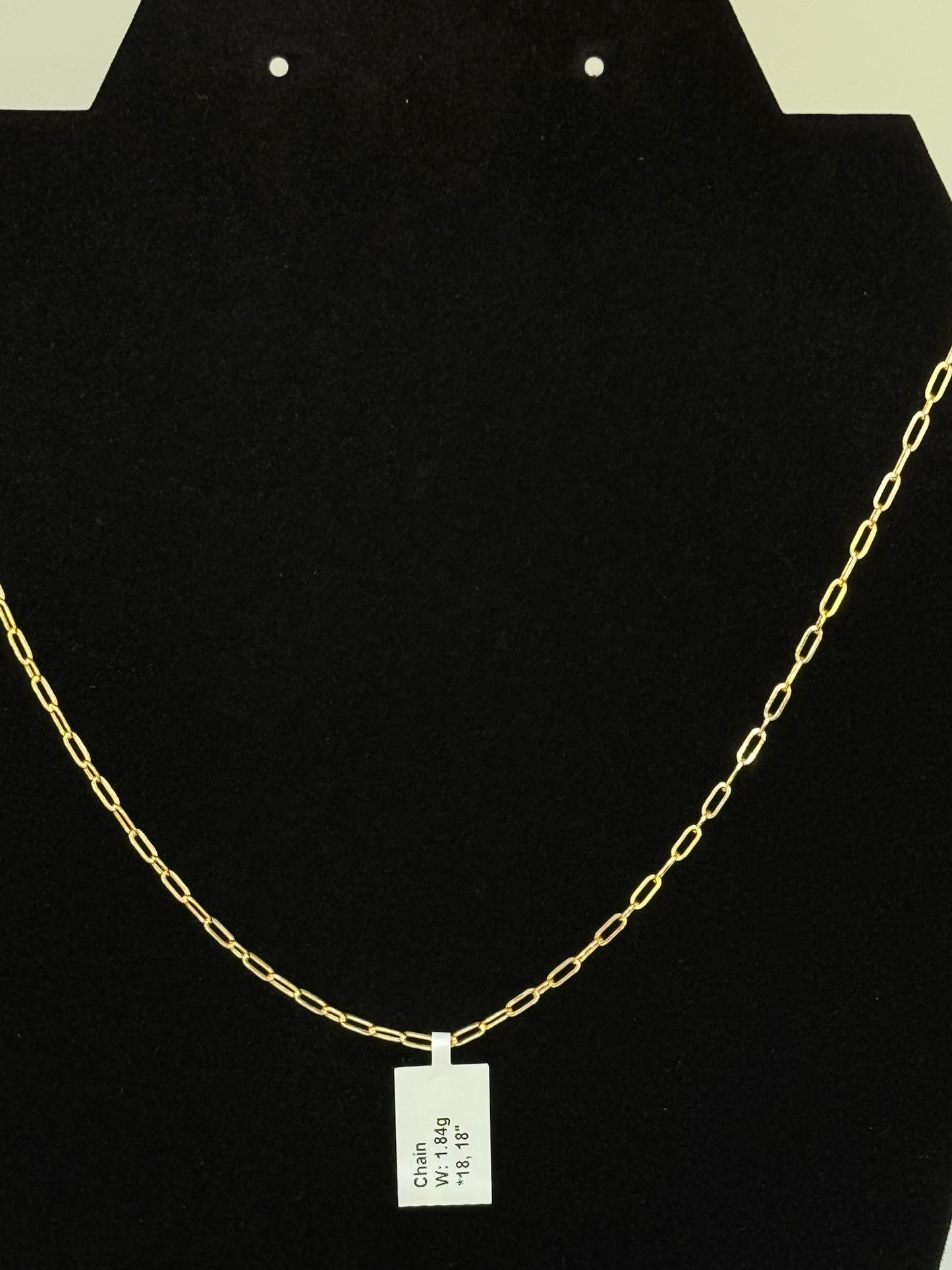Paperclip Necklace 18k Yellow Gold 18 inches