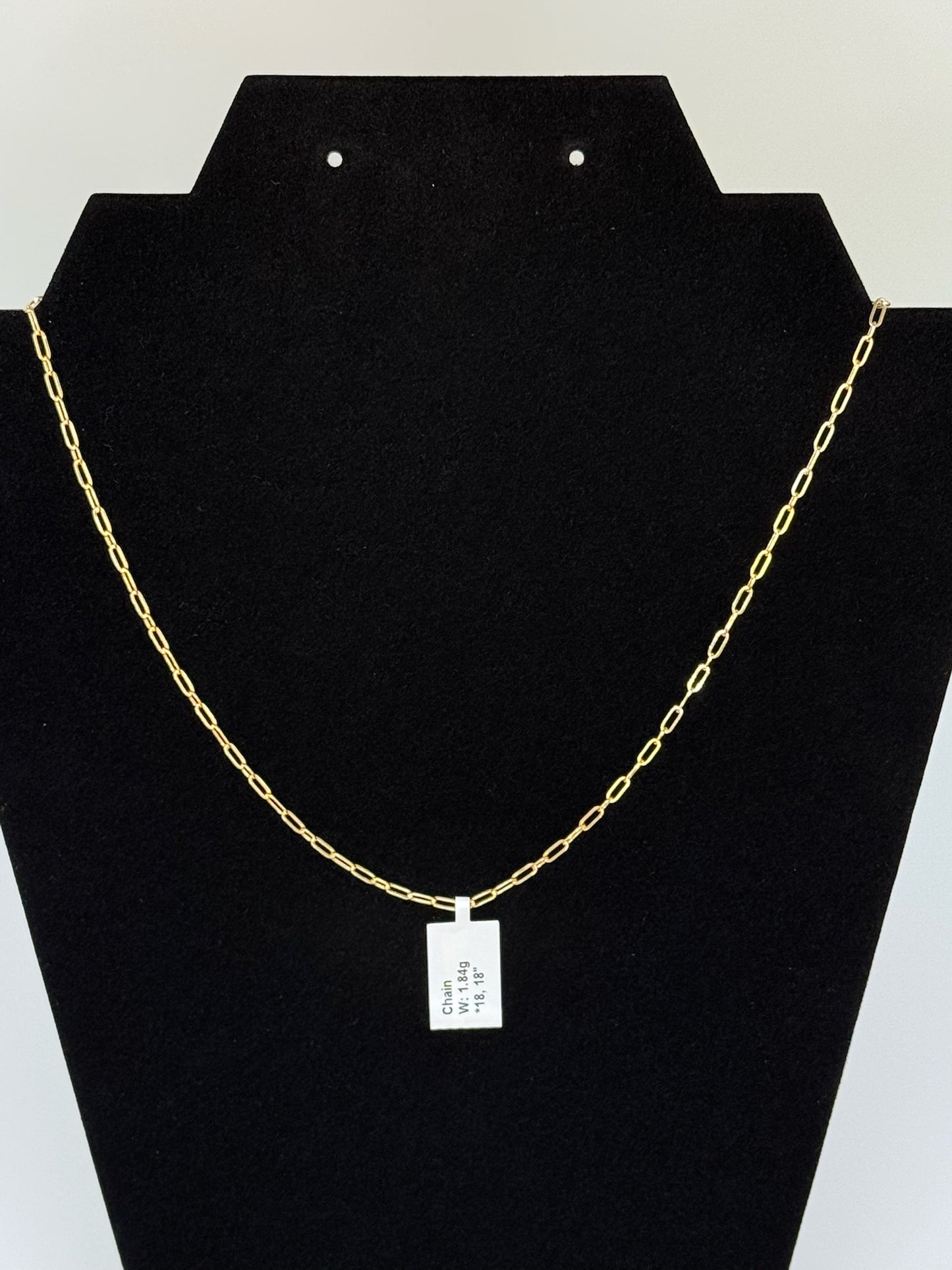 Paperclip Necklace 18k Yellow Gold 18 inches
