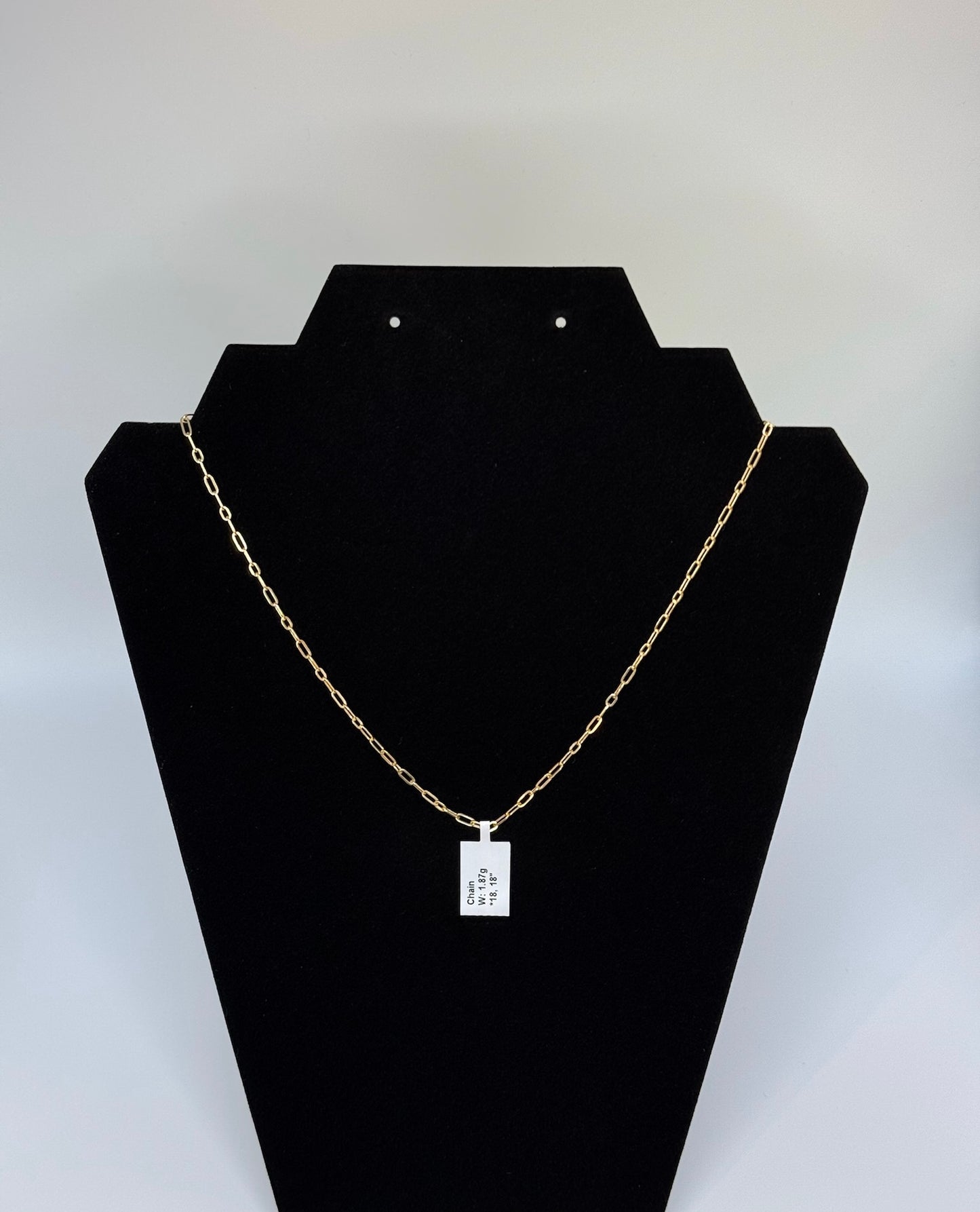 Paperclip Necklace 18k Yellow Gold 18 inches