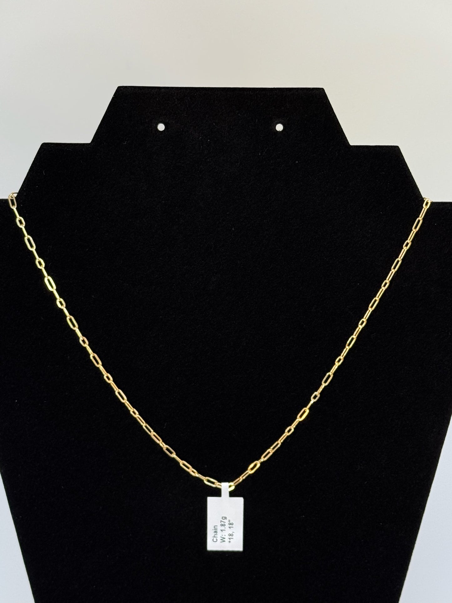Paperclip Necklace 18k Yellow Gold 18 inches