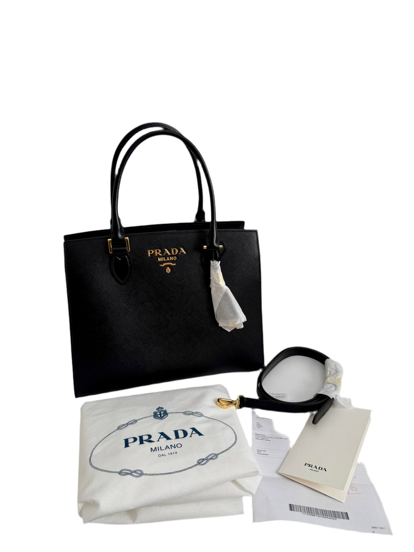 【関税&送料込】Prada Borsa A Mano Media In Pelle Saffiano Prada Borsa A Mano In Pelle Saffiano Soft Calf Leather